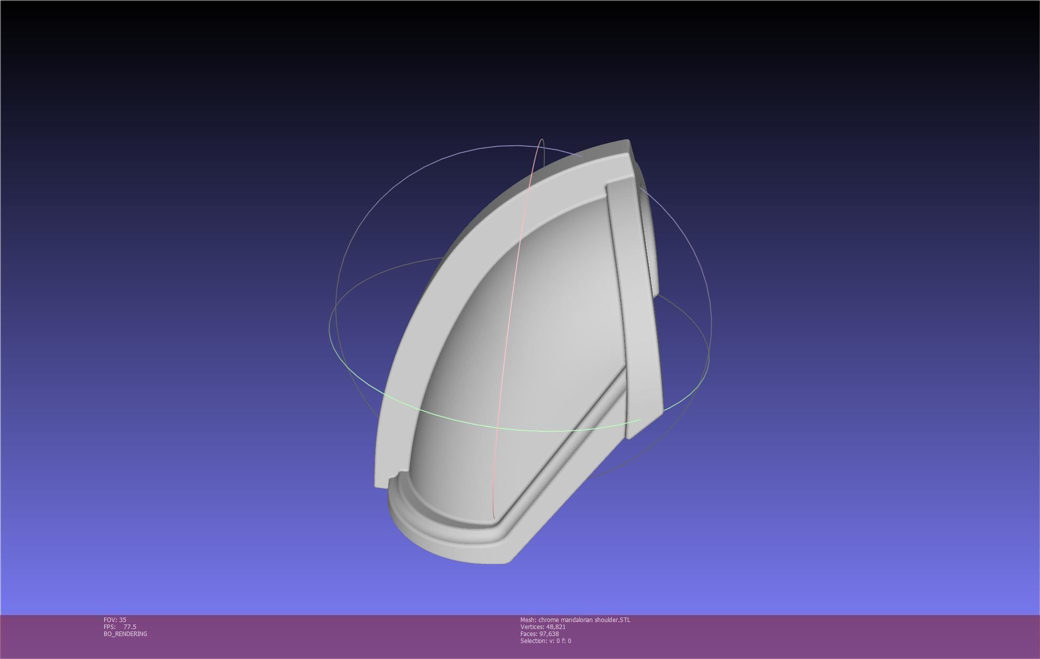 Star Wars Mandalorian Chrome Armor Shoulderpiece Printable 3D print model_85