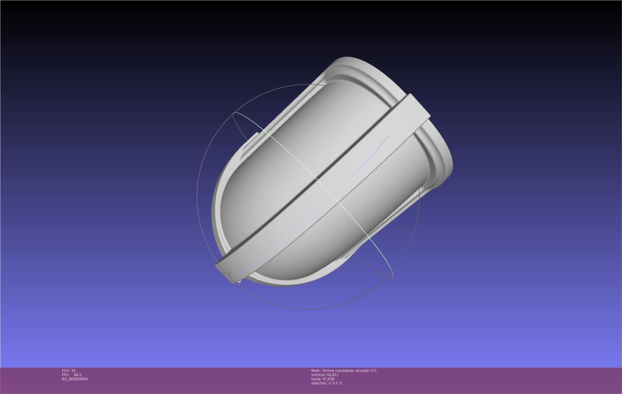 Star Wars Mandalorian Chrome Armor Shoulderpiece Printable 3D print model_77