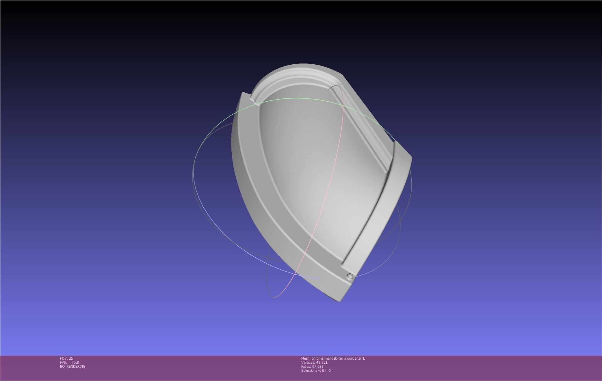 Star Wars Mandalorian Chrome Armor Shoulderpiece Printable 3D print model_66