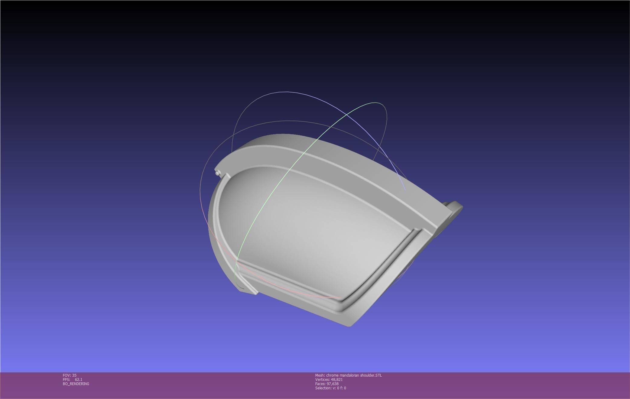 Star Wars Mandalorian Chrome Armor Shoulderpiece Printable 3D print model_1