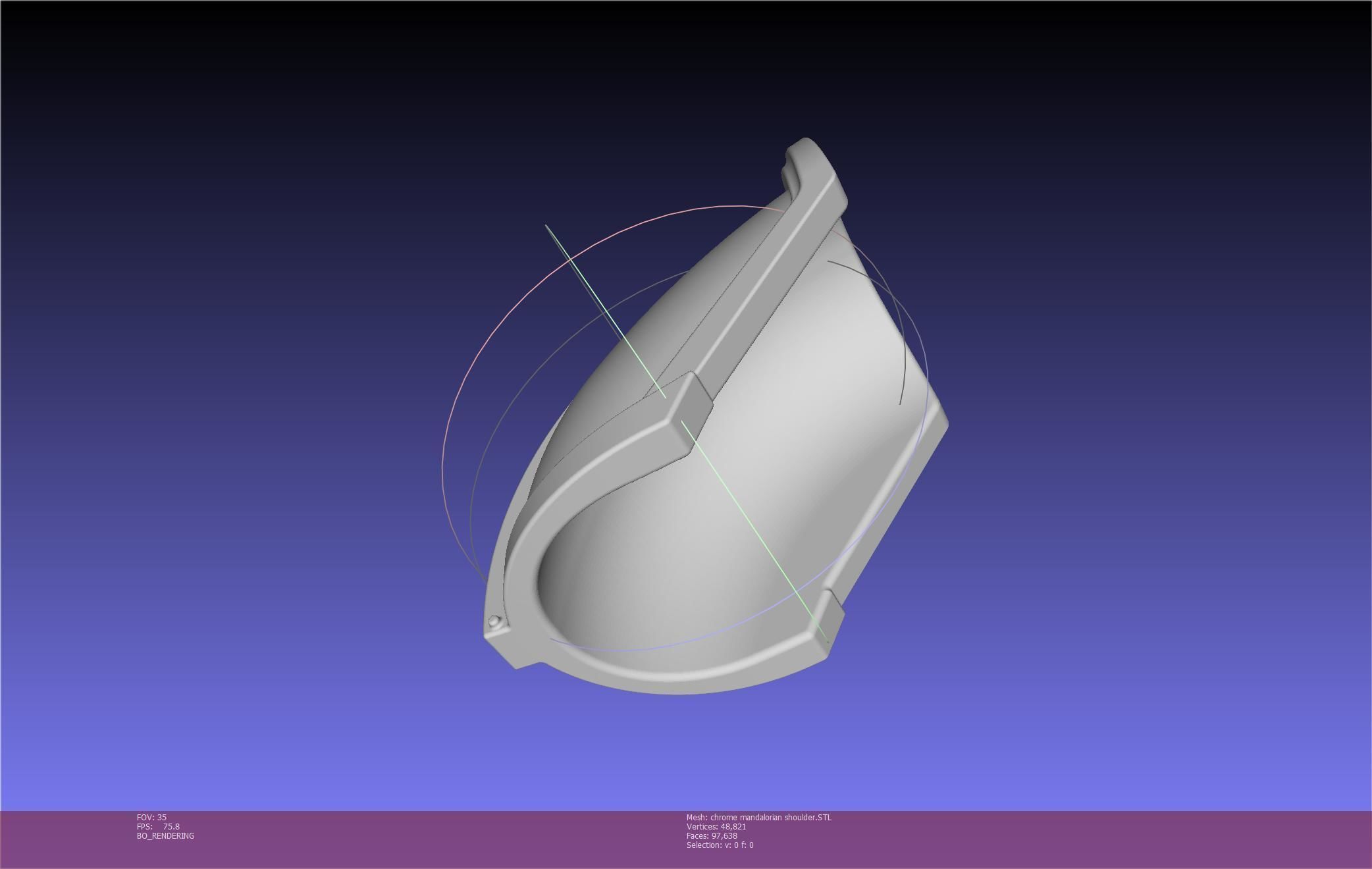 Star Wars Mandalorian Chrome Armor Shoulderpiece Printable 3D print model_65