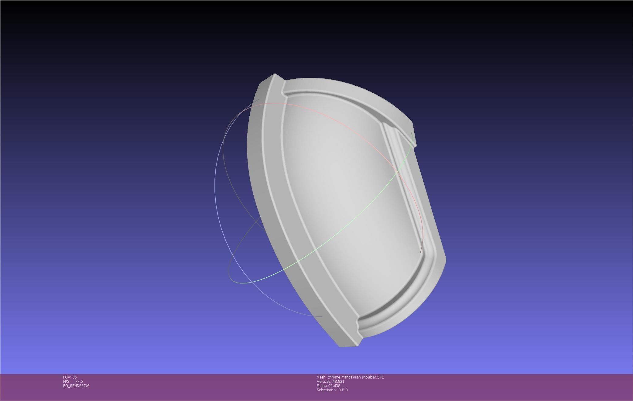 Star Wars Mandalorian Chrome Armor Shoulderpiece Printable 3D print model_75