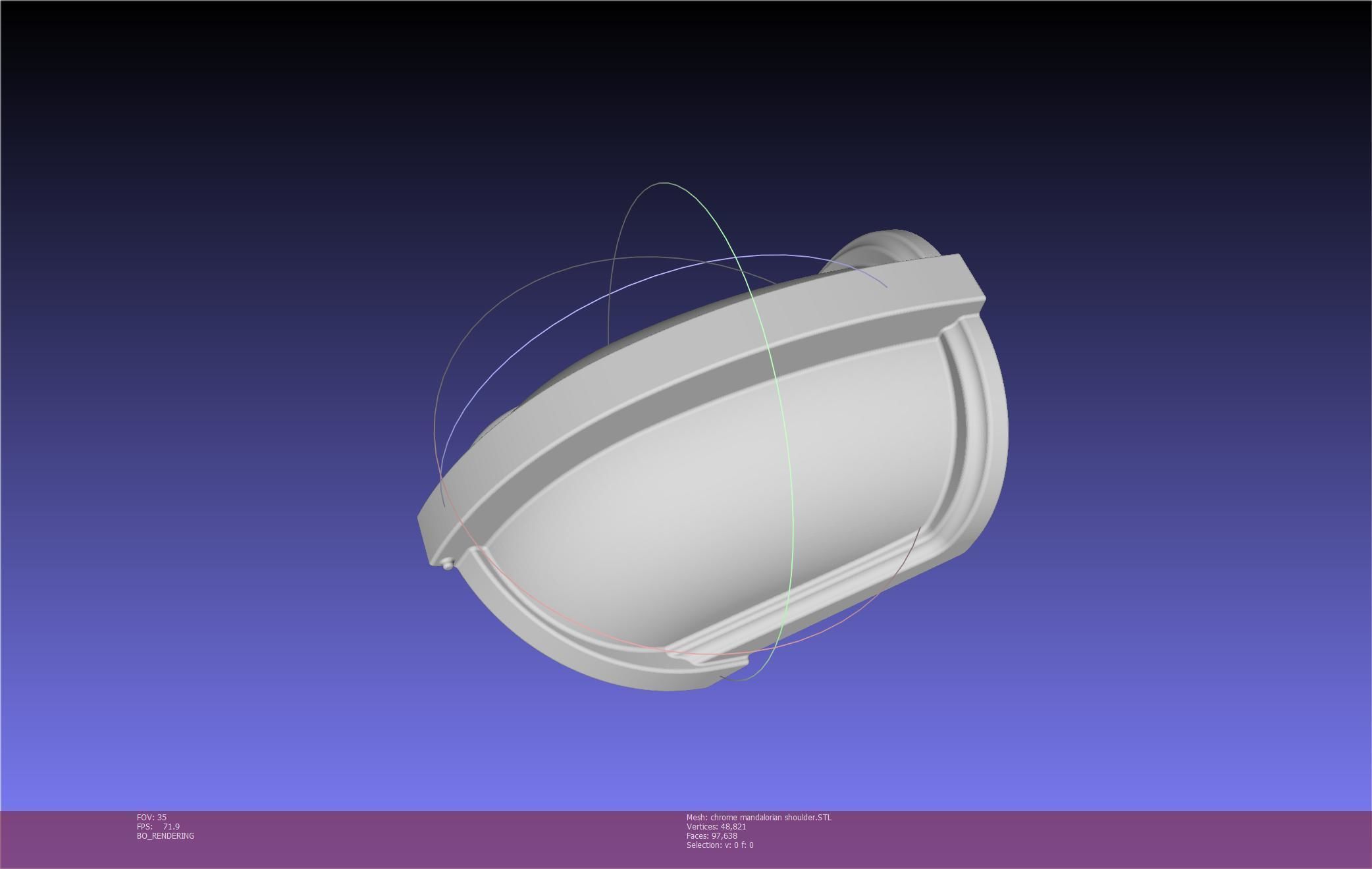 Star Wars Mandalorian Chrome Armor Shoulderpiece Printable 3D print model_90