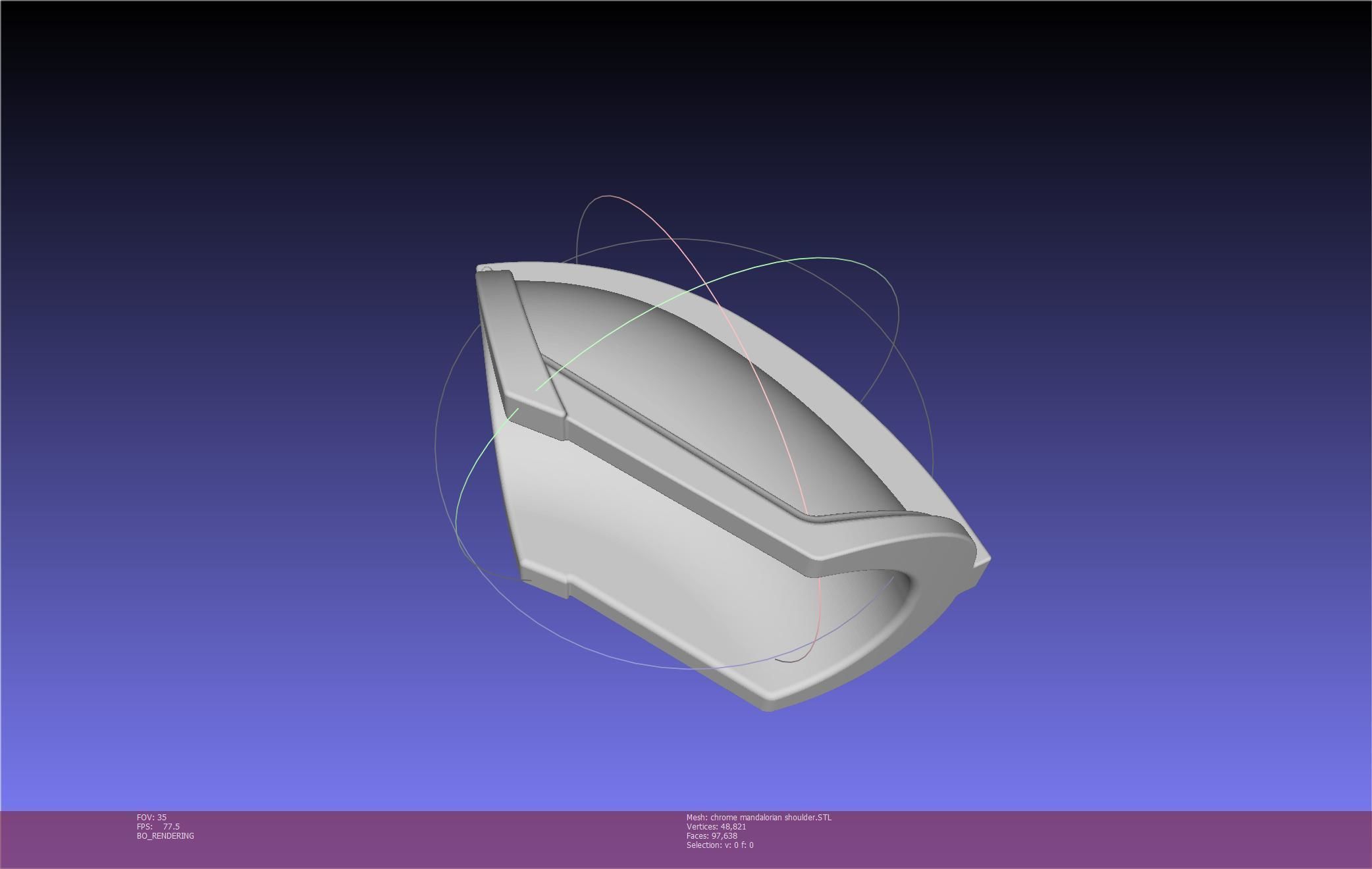 Star Wars Mandalorian Chrome Armor Shoulderpiece Printable 3D print model_38