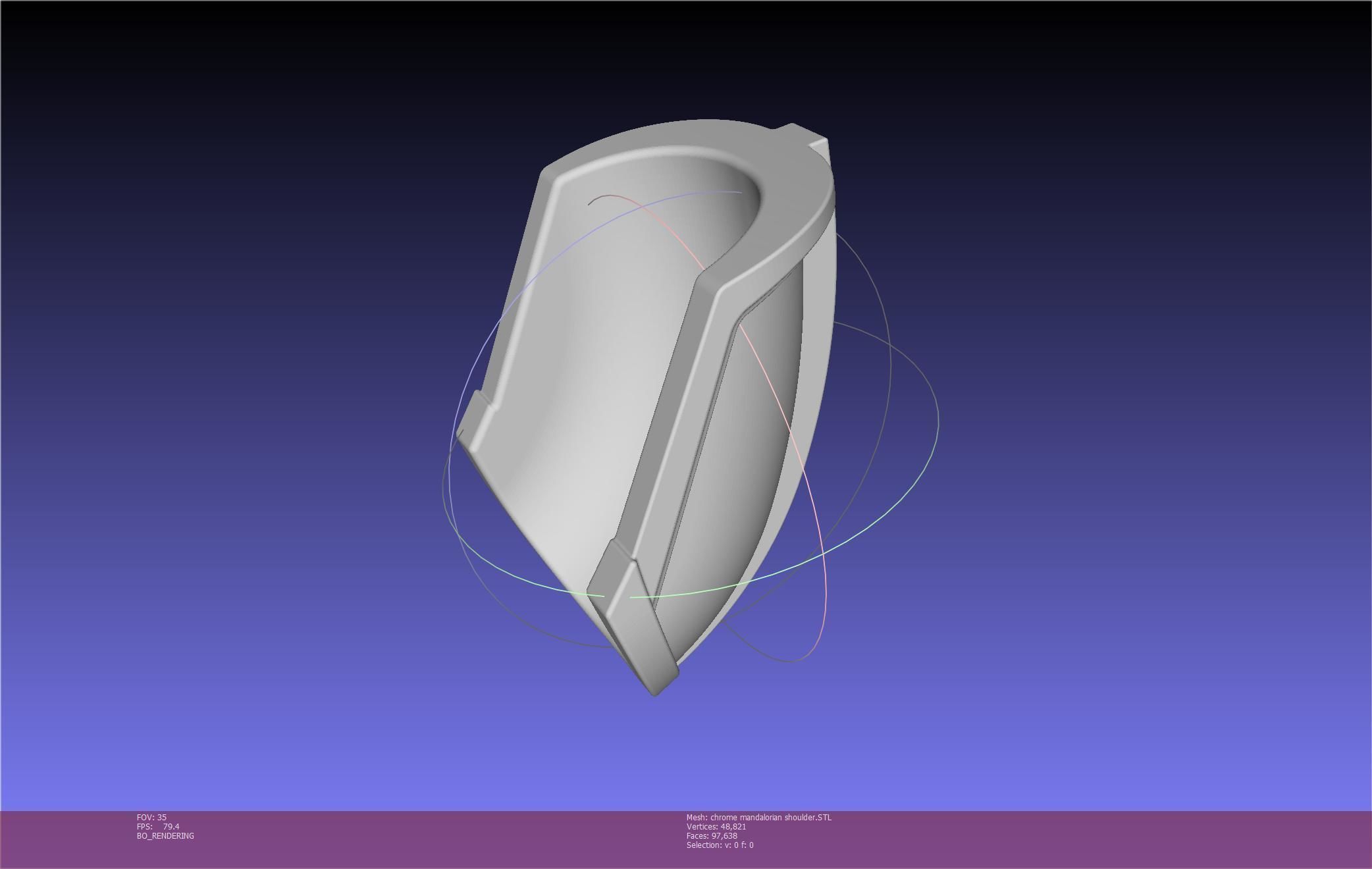 Star Wars Mandalorian Chrome Armor Shoulderpiece Printable 3D print model_68