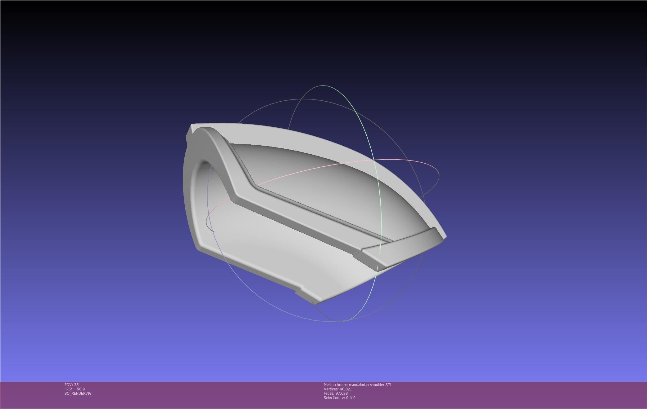 Star Wars Mandalorian Chrome Armor Shoulderpiece Printable 3D print model_79