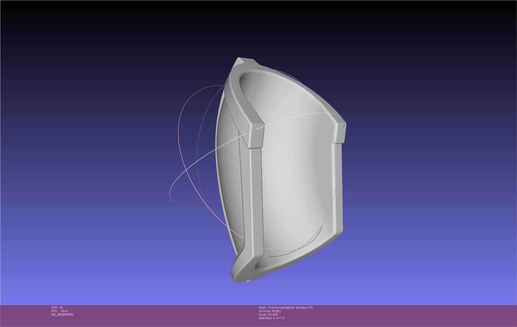 Star Wars Mandalorian Chrome Armor Shoulderpiece Printable 3D print model_73