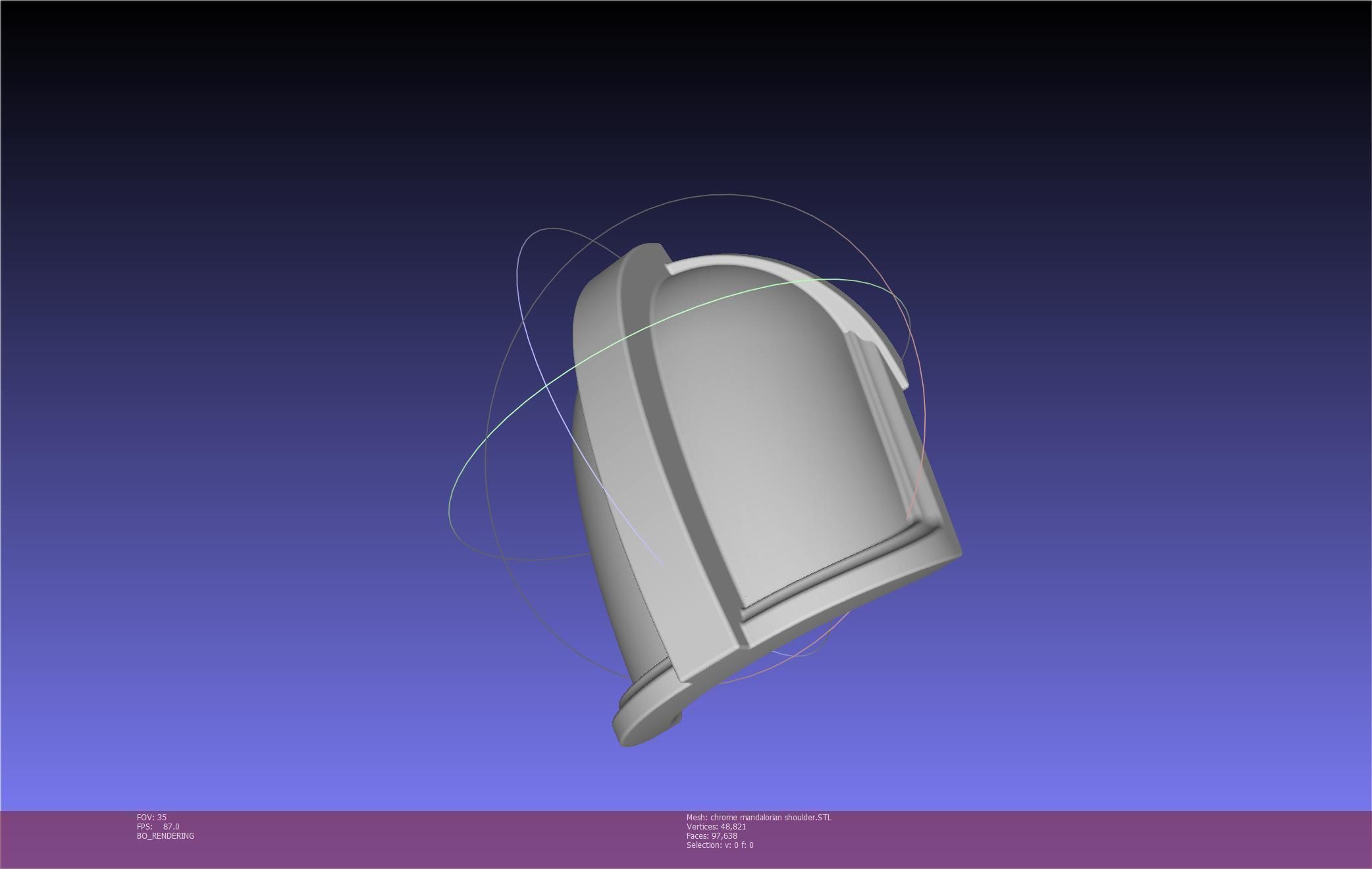 Star Wars Mandalorian Chrome Armor Shoulderpiece Printable 3D print model_83