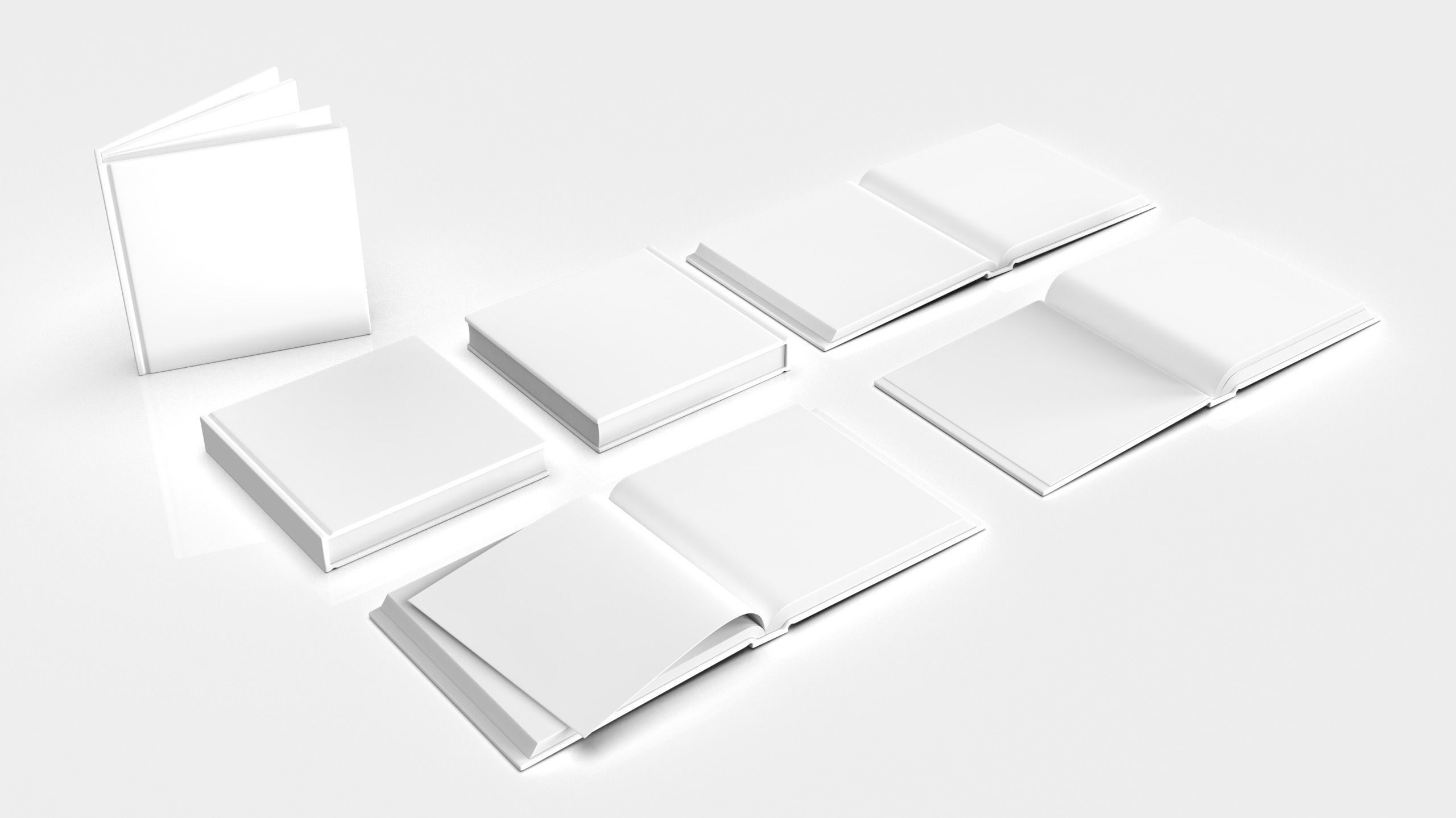 Hardcover book mockup Collection Subdiv ready 3D model_8