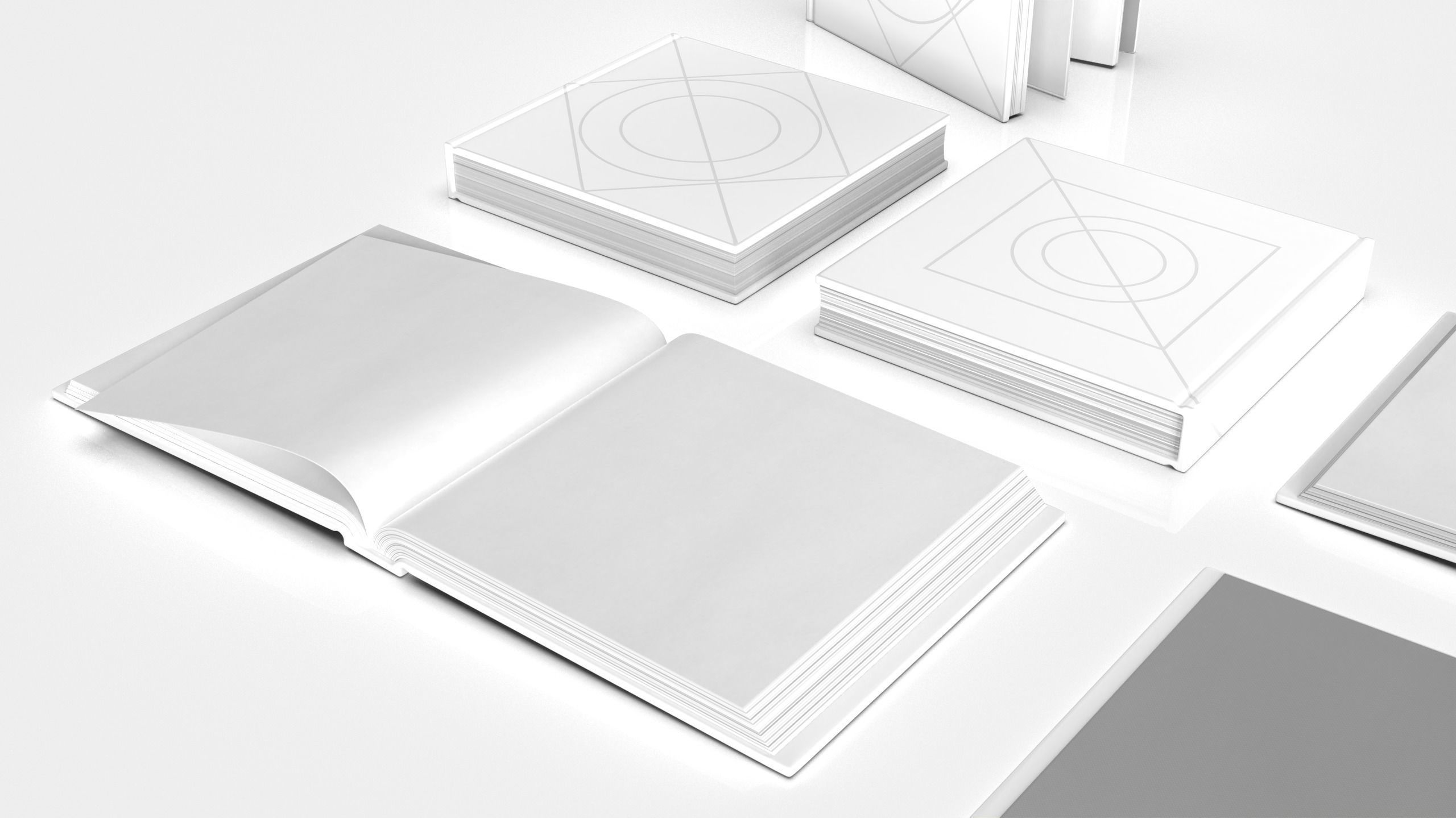 Hardcover book mockup Collection Subdiv ready 3D model_7