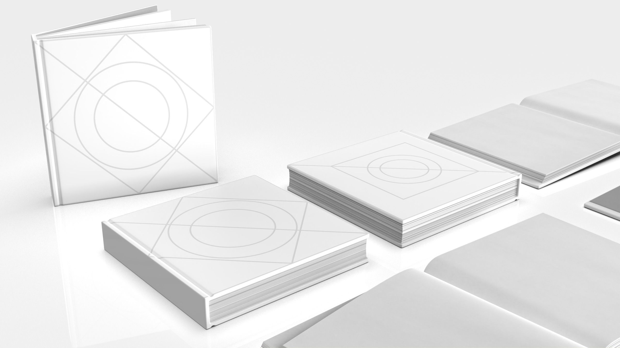 Hardcover book mockup Collection Subdiv ready 3D model_6
