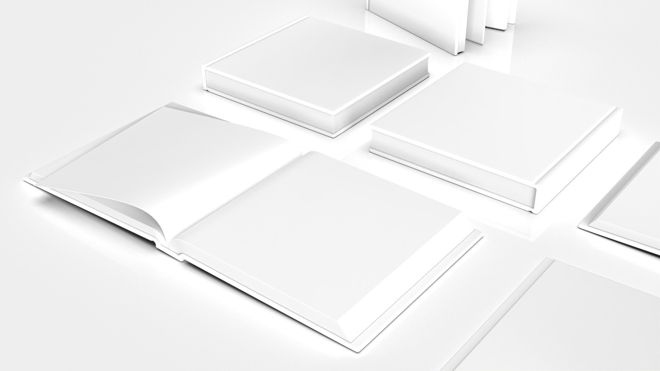 Hardcover book mockup Collection Subdiv ready 3D model_11