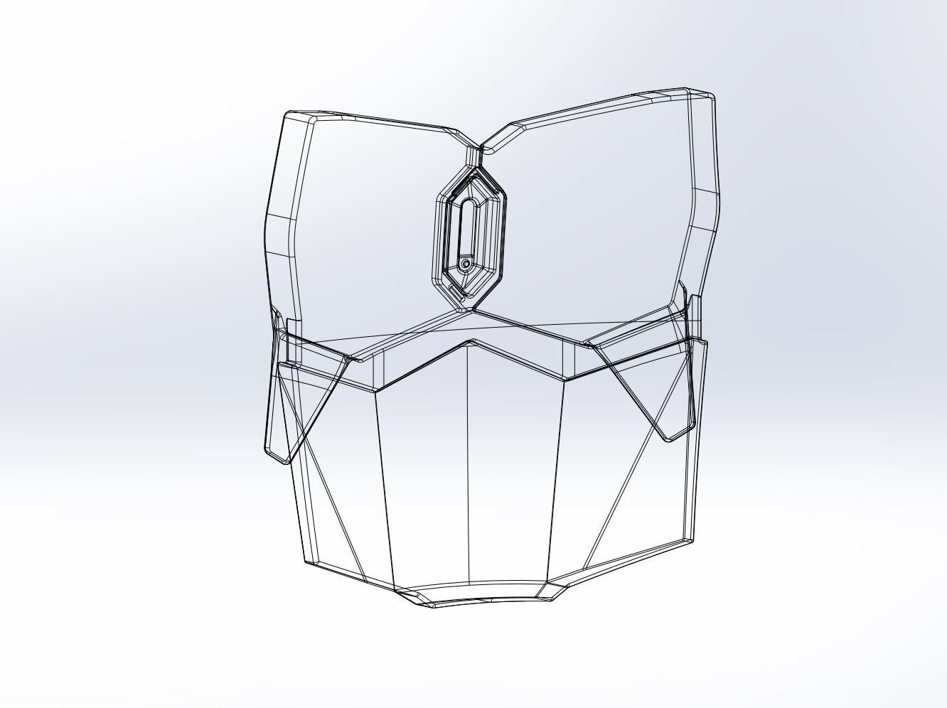 Star Wars Mandalorian Chrome Armor Chestplace Printable 3D print model_3