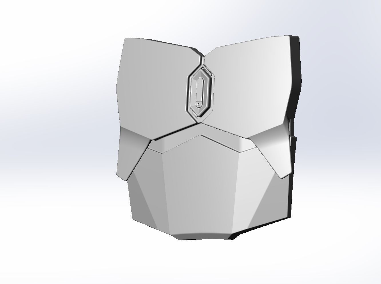 Star Wars Mandalorian Chrome Armor Chestplace Printable 3D print model_1