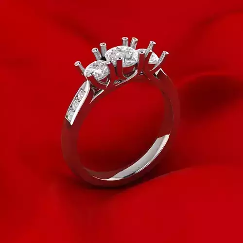 3 Gem comfort fit ring