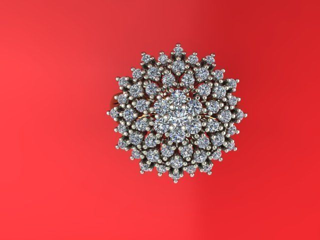 Dimonds Ring 3D print model_7