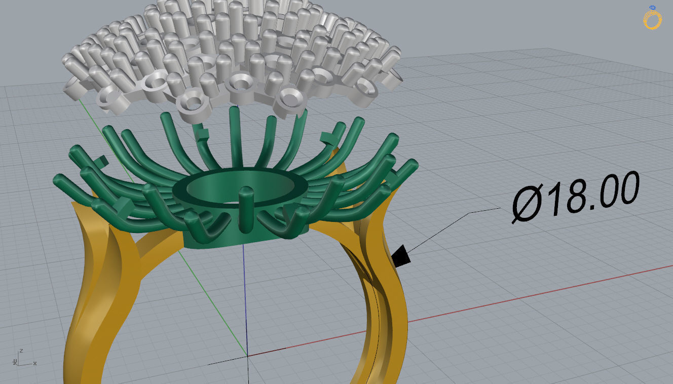 Dimonds Ring 3D print model_5