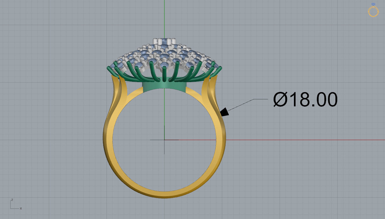 Dimonds Ring 3D print model_3