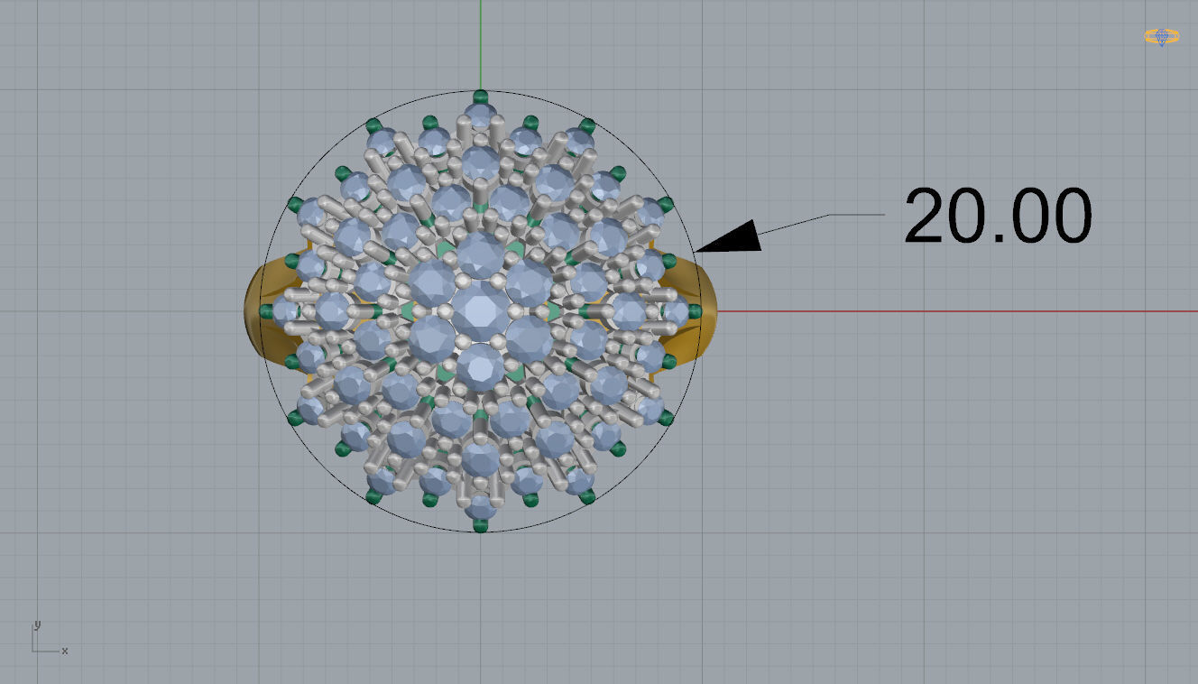 Dimonds Ring 3D print model_2