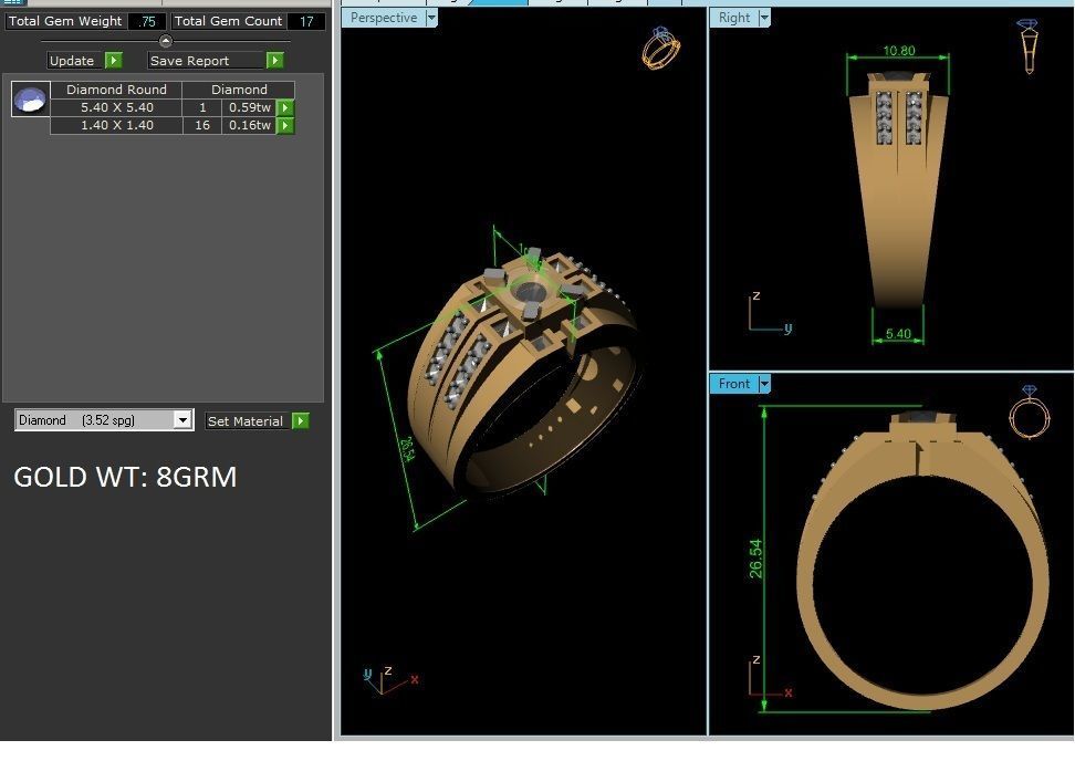 Women Ring 3dm render detail 3D print model_8
