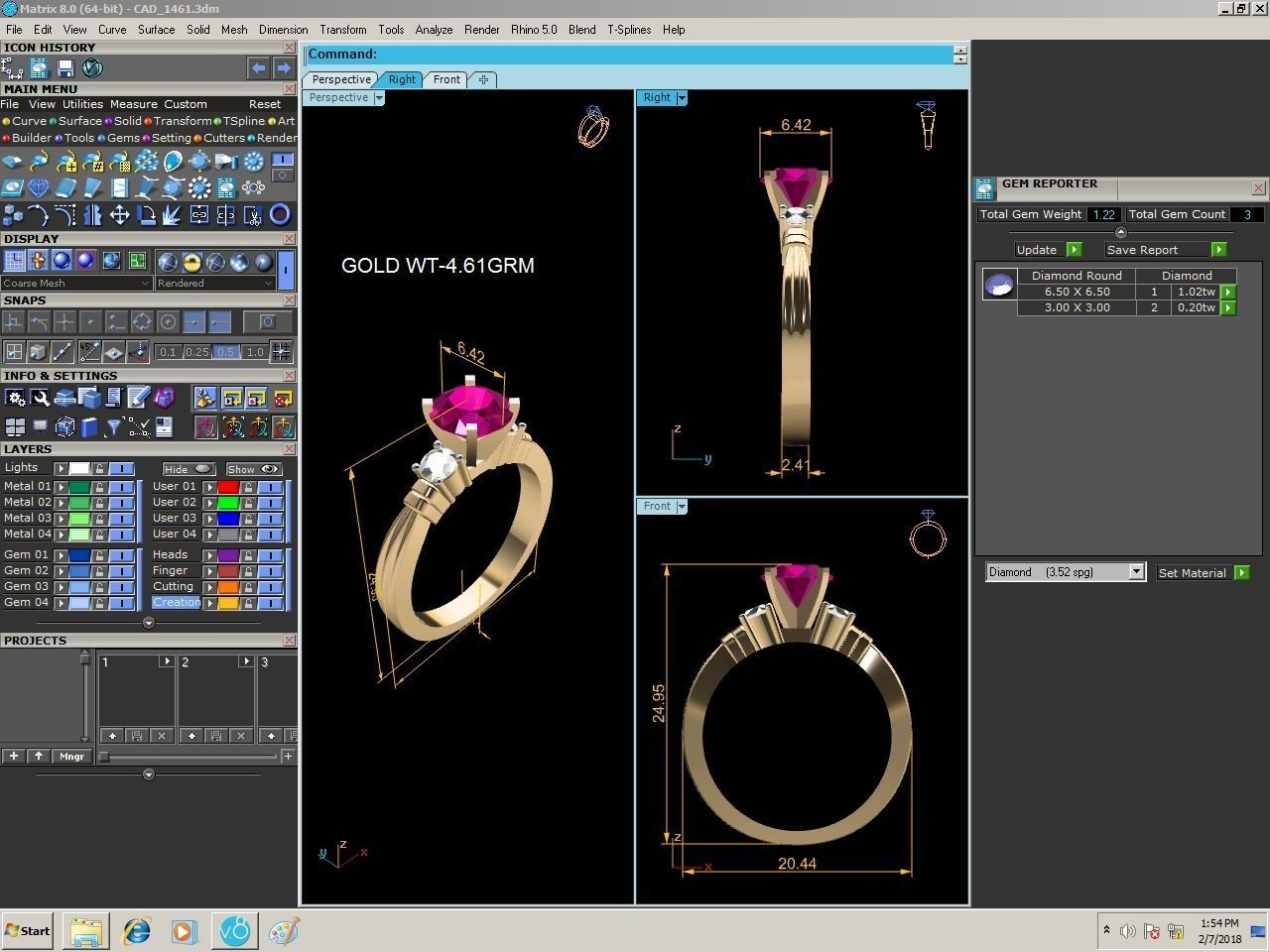 Women Ring 3dm render detail 3D print model_4