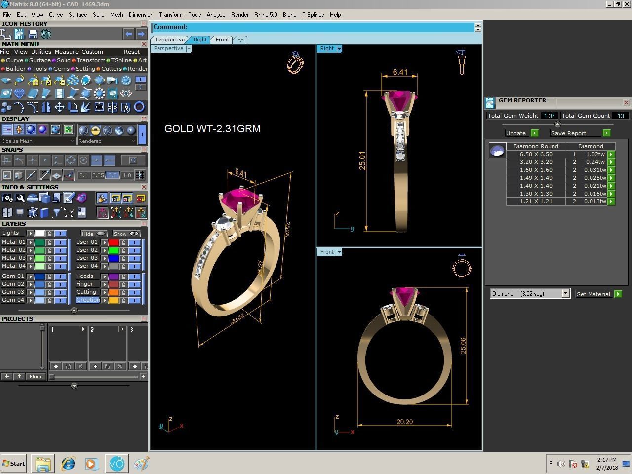 Women Ring 3dm render detail 3D print model_8