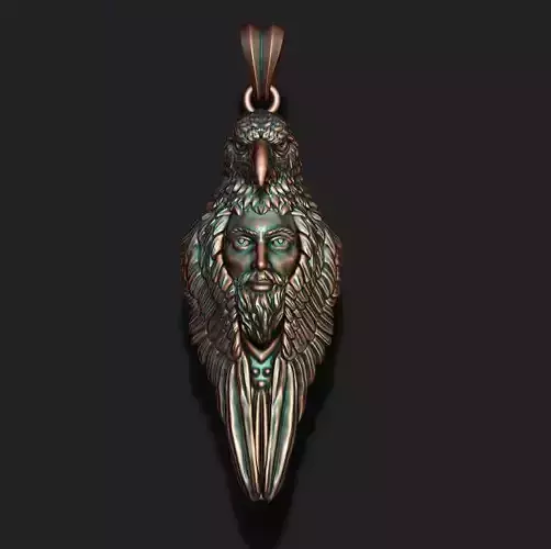 Man with eagle pendant