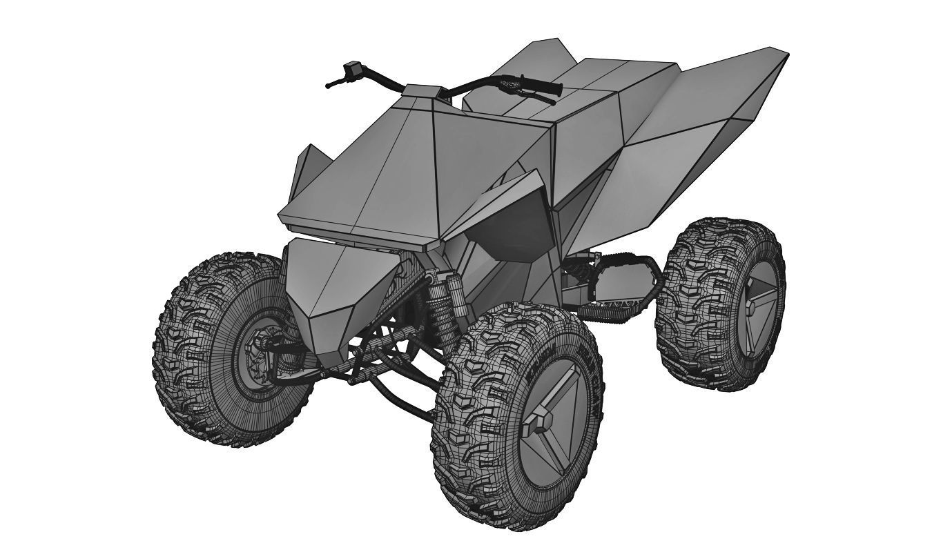Tesla cyberquad ATV 3D model_4