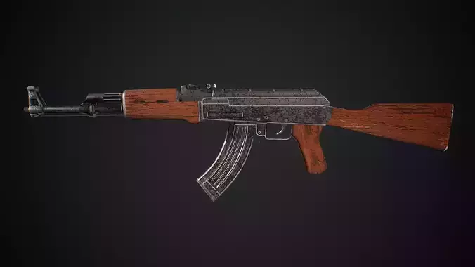 Ak-47  Cartoon style stylized low Poly Model  asset