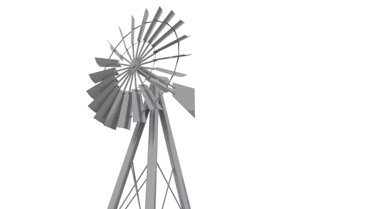 Animated wind pump Free 3D model