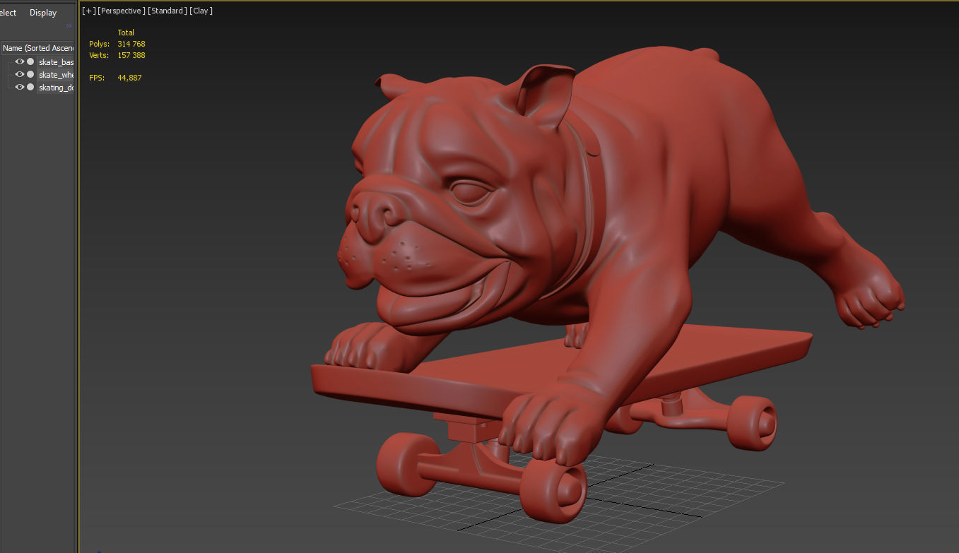 Skating Dog and the BoConcept decor set 3D model_75