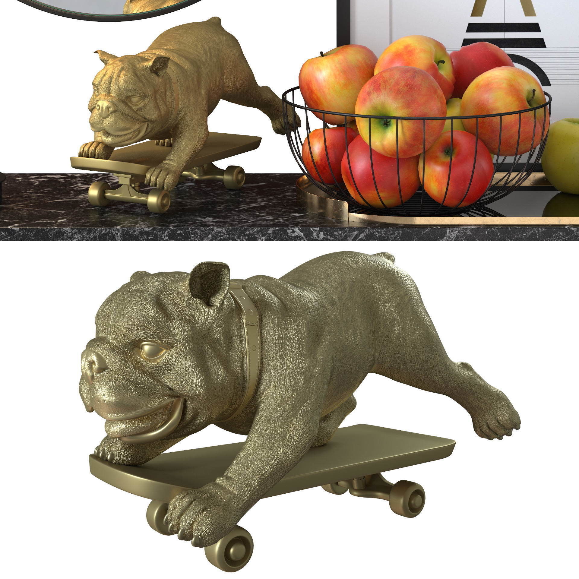 Skating Dog and the BoConcept decor set 3D model_2