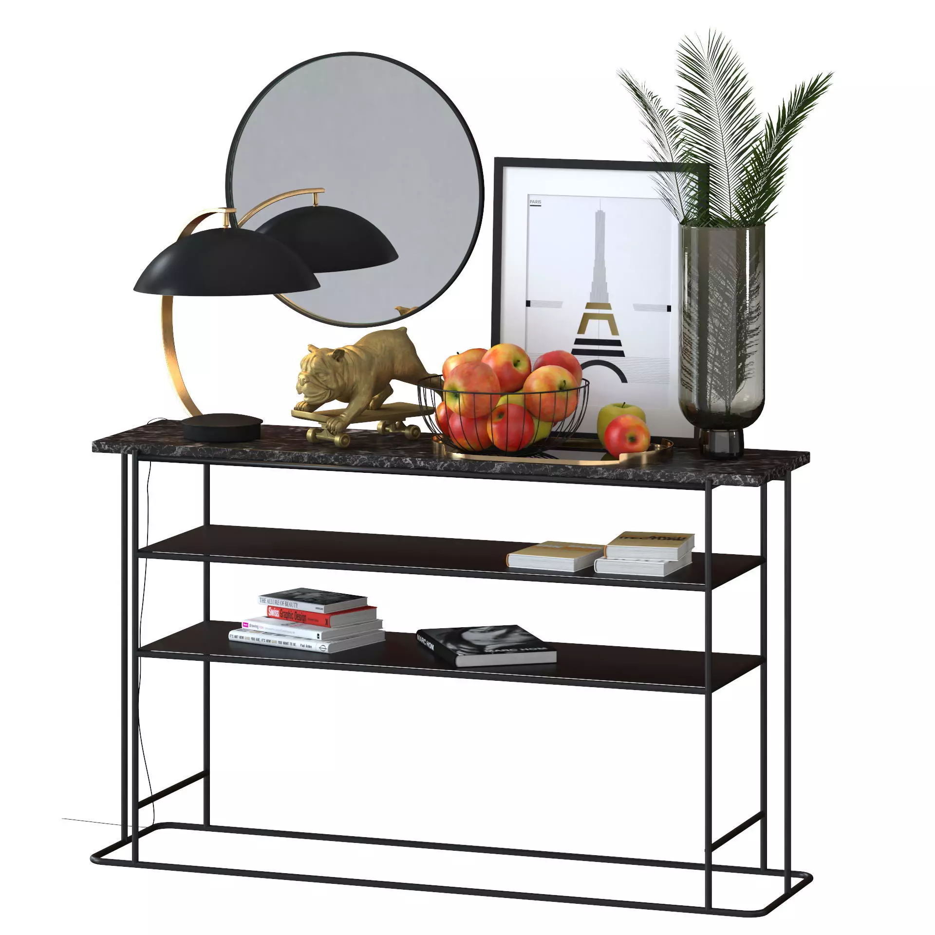 Skating Dog and the BoConcept decor set 3D model_0