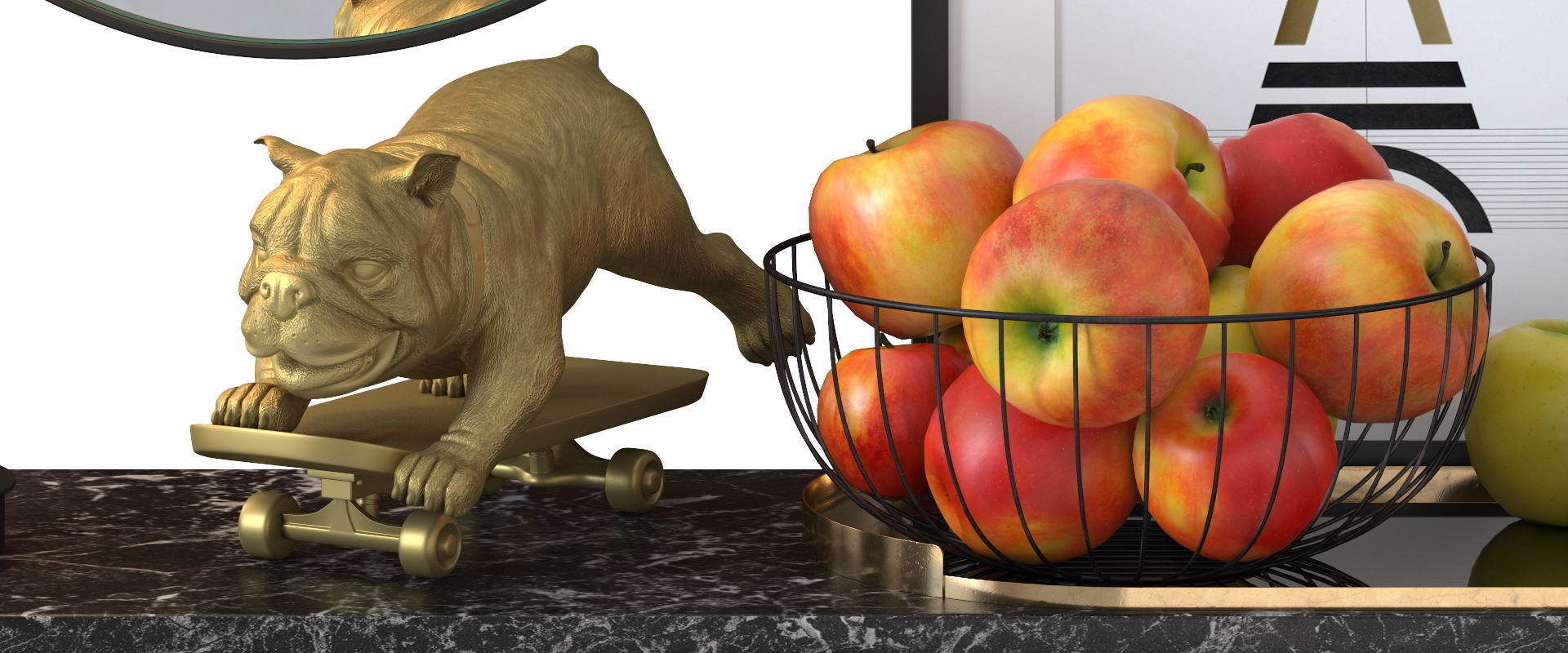 Skating Dog and the BoConcept decor set 3D model_3