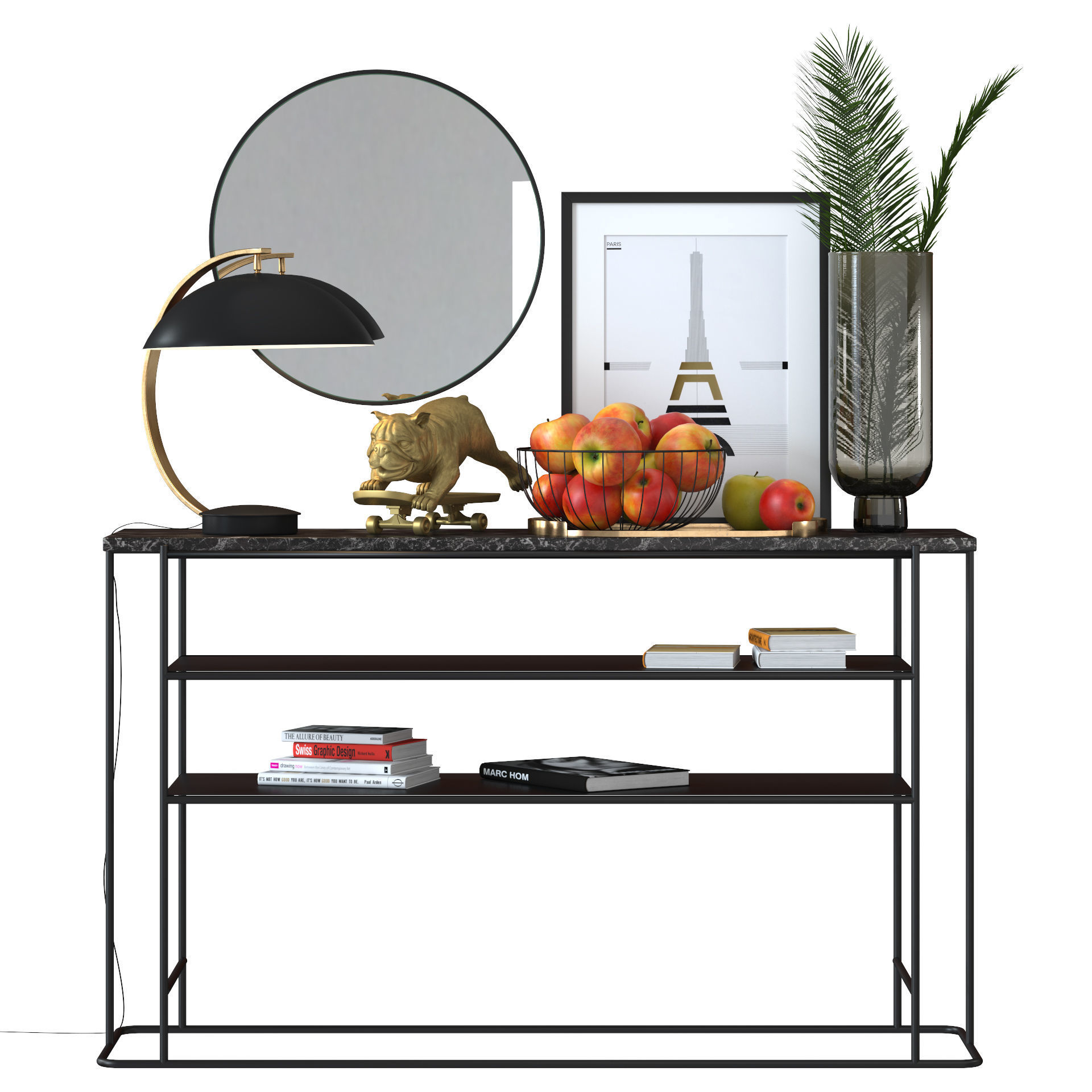 Skating Dog and the BoConcept decor set 3D model_1