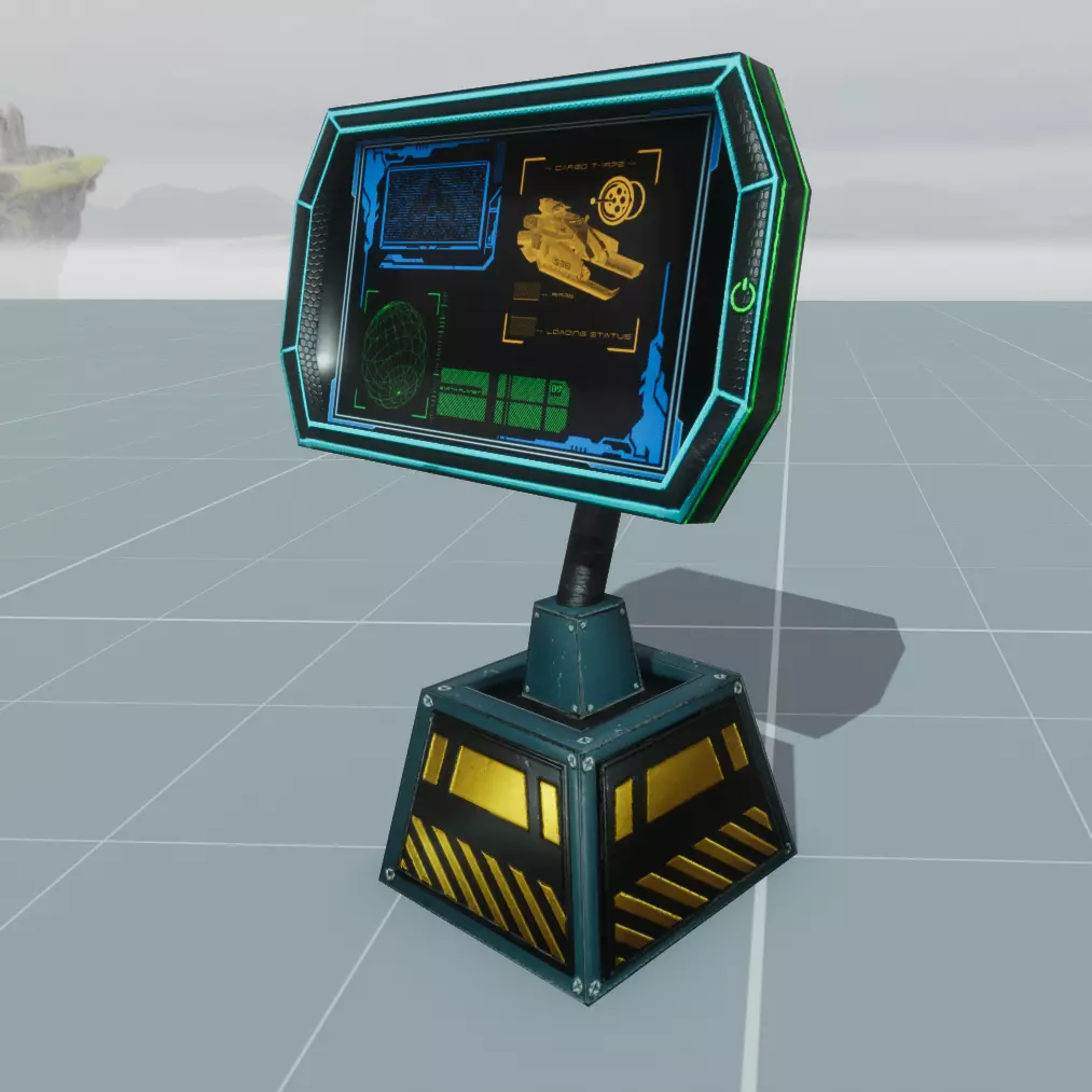 Sci Fi Futuristic Screen and Display Low-poly 3D model