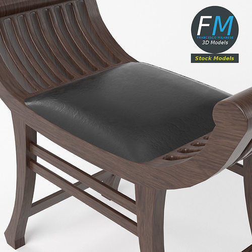 Klismos stool 3D model 5