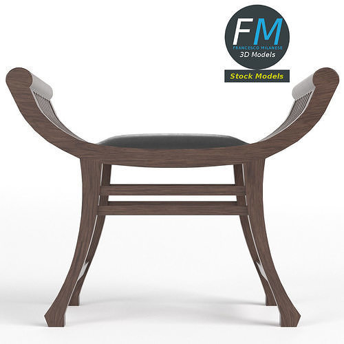 Klismos stool 3D model 3