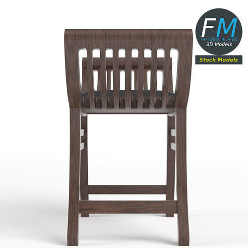 Klismos stool 3D model 4