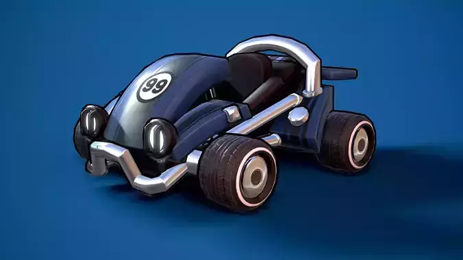 Kart Cartoon Green energy Low poly game ready