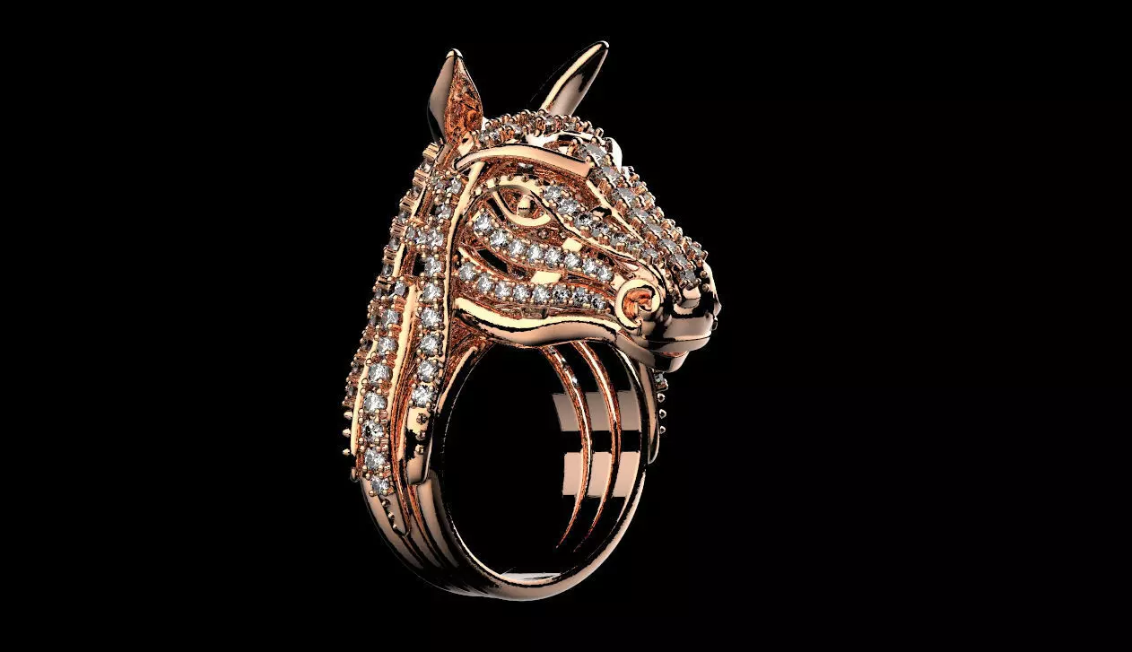Horse ring 3D print model_0