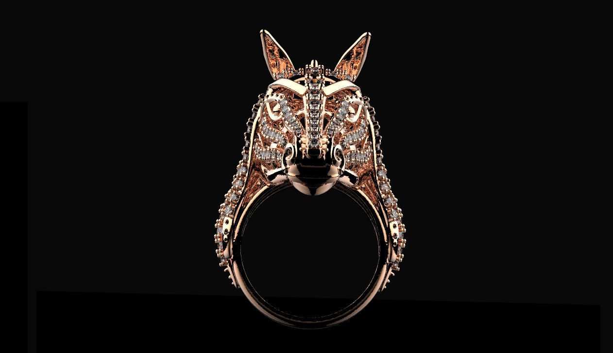 Horse ring 3D print model_4