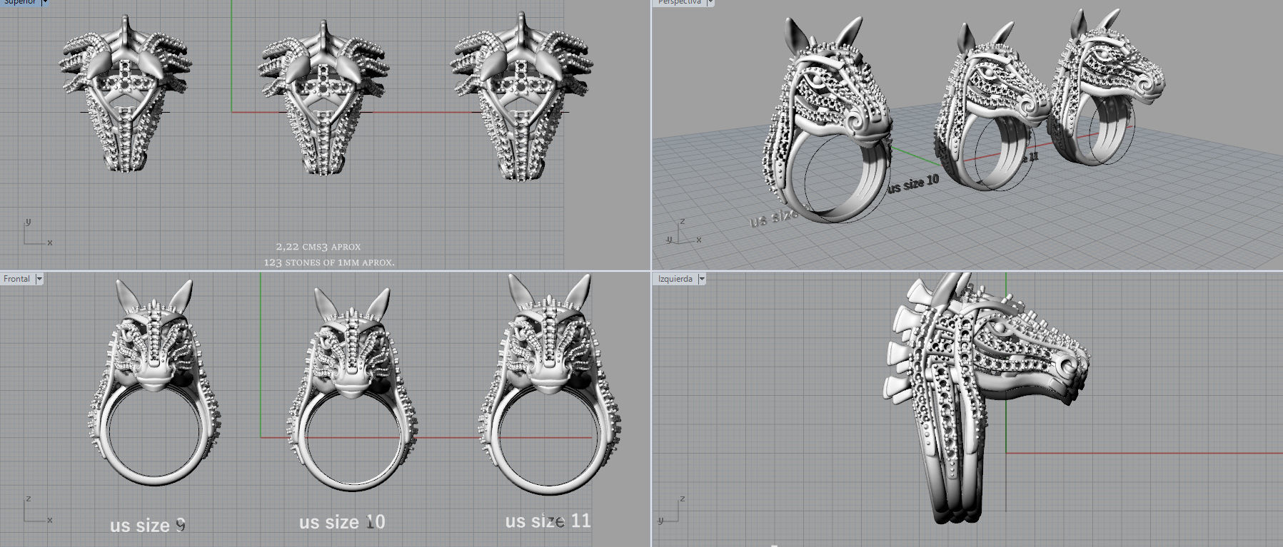 Horse ring 3D print model_5