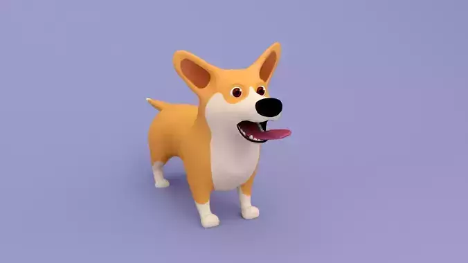 Cartoon dog Corgi 3D model 3D model