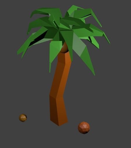 tree palm Low-poly 3D model_4