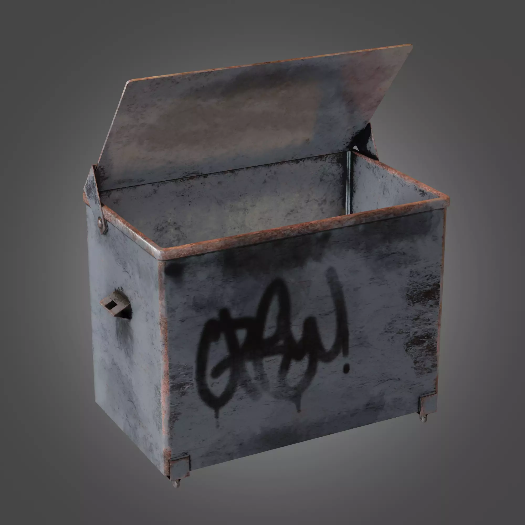 Dirty Trash Container - Pbr Game Ready Low-poly 3D model_0