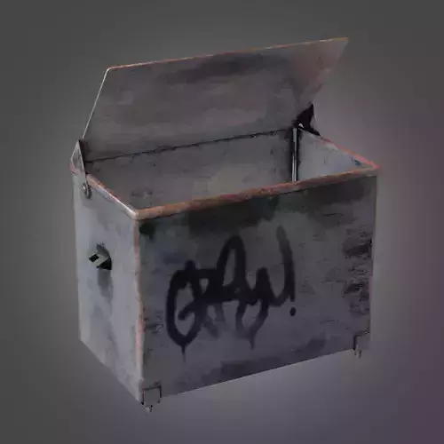 Dirty Trash Container - Pbr Game Ready