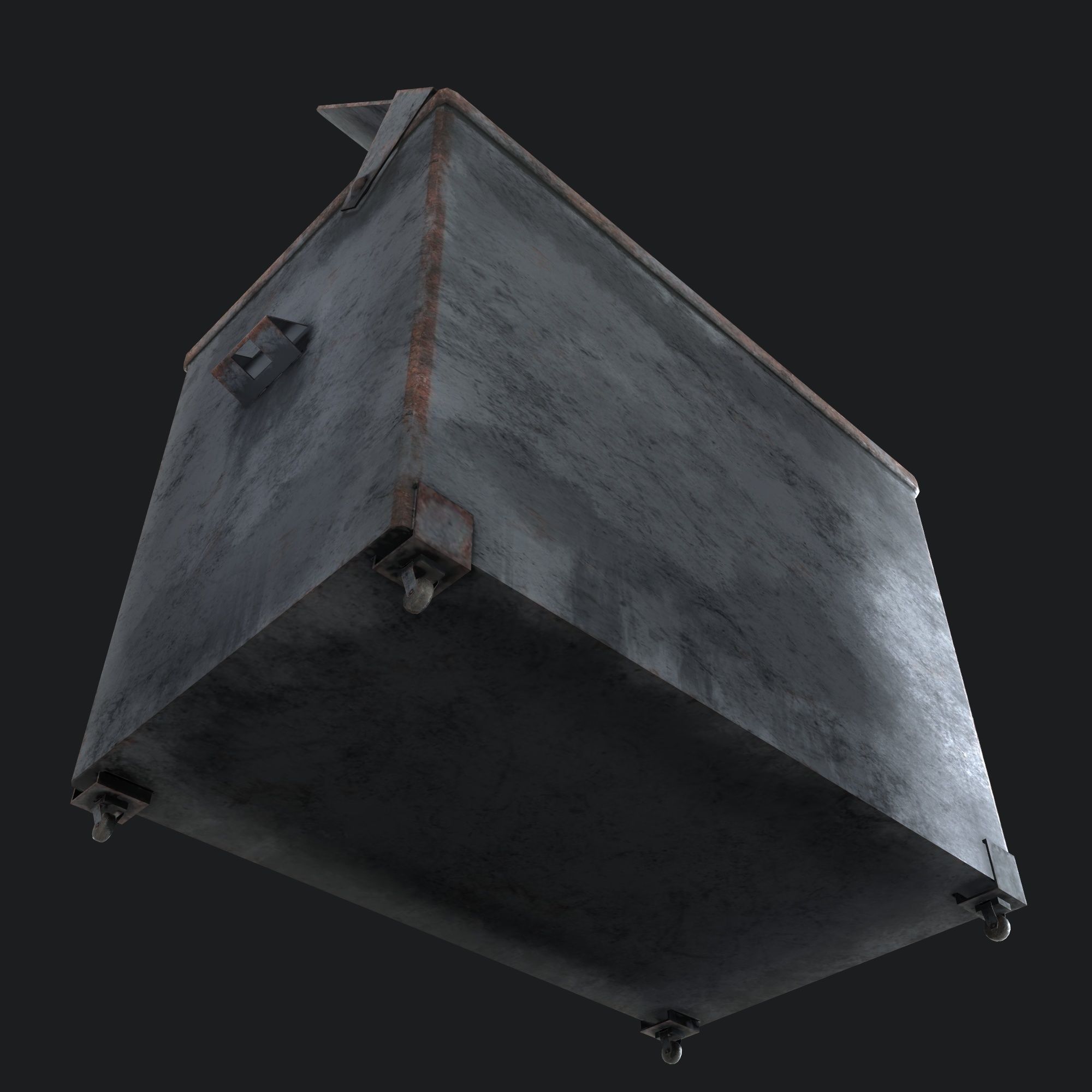 Dirty Trash Container - Pbr Game Ready Low-poly 3D model_3