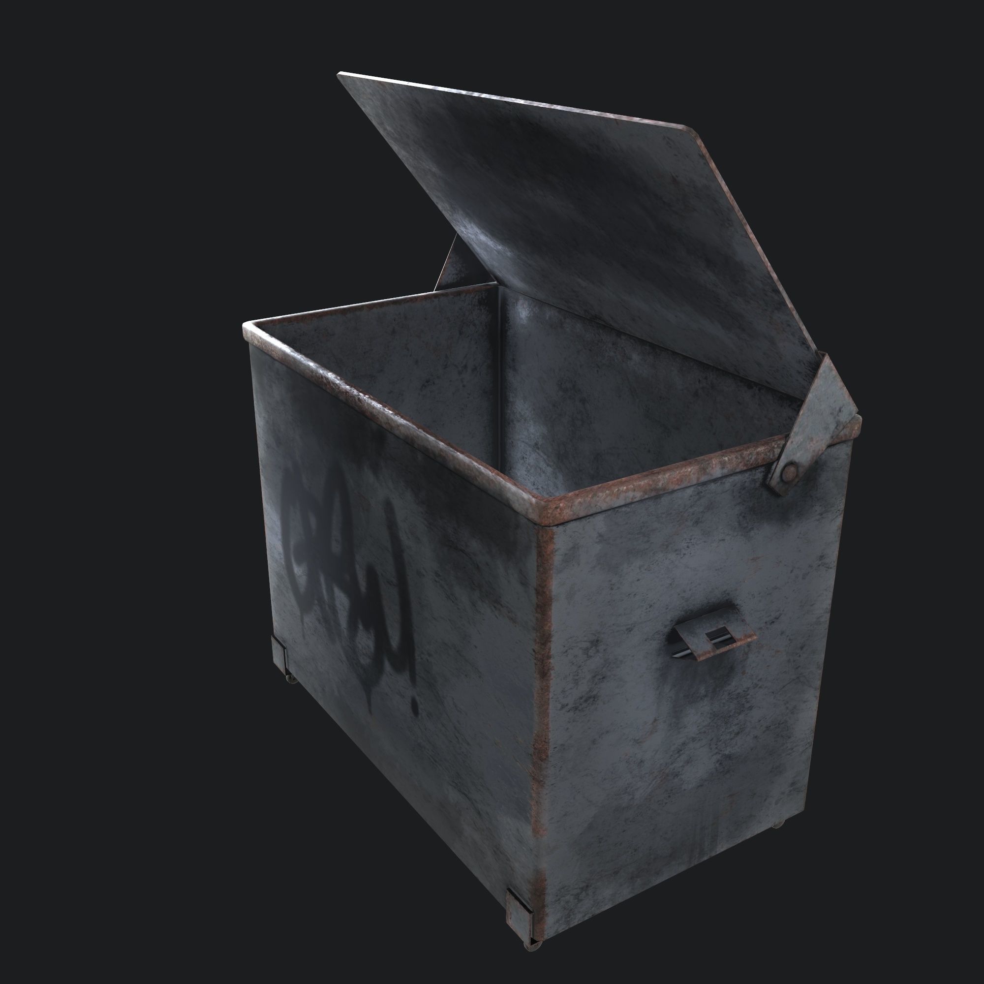 Dirty Trash Container - Pbr Game Ready Low-poly 3D model_4