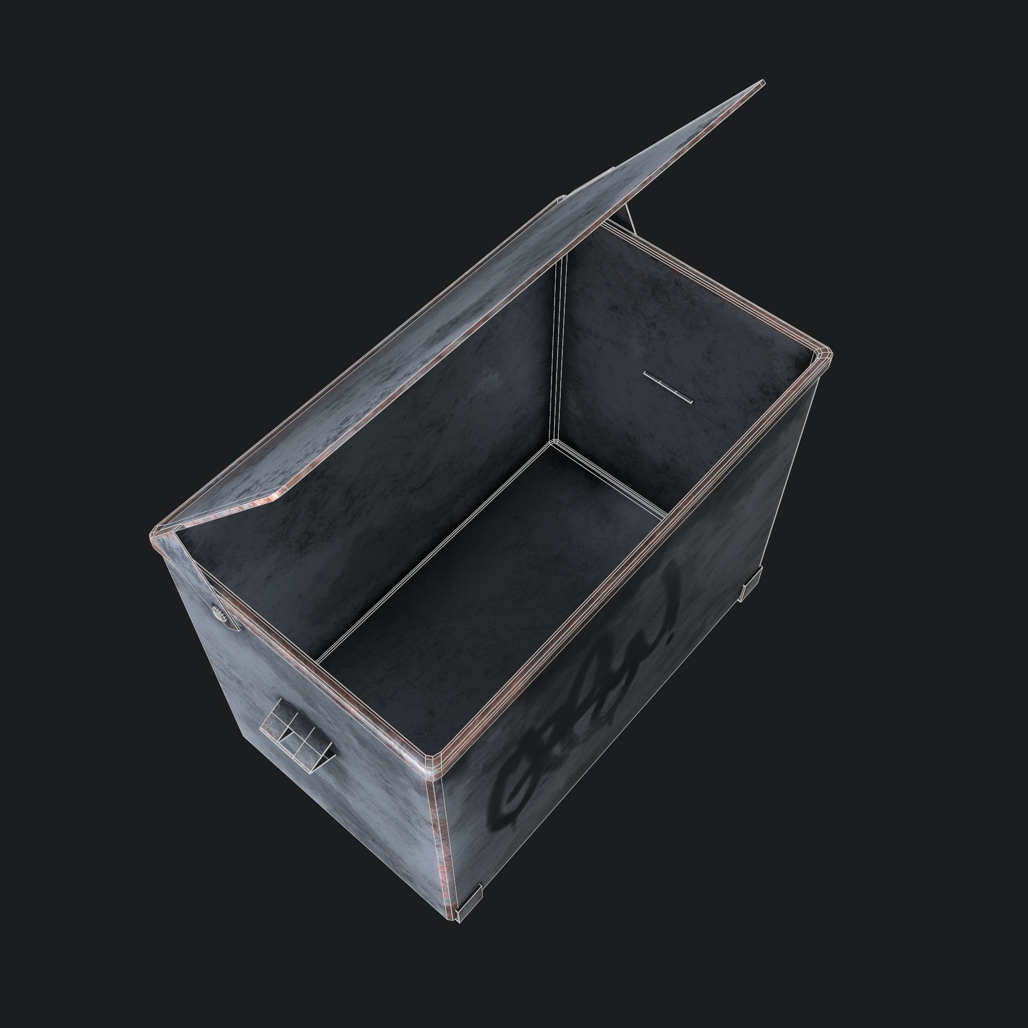 Dirty Trash Container - Pbr Game Ready Low-poly 3D model_10